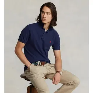Polo Ralph Lauren für Herren. 710782592008 Marineblaues Piqué-Poloshirt (S), Lässig, Baumwolle, Kurzarm