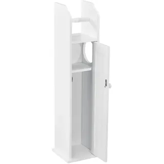 [en.casa] Toilettenpapierhalter Badschrank Badregal Schrank Eckschrank Weiß - Weiß