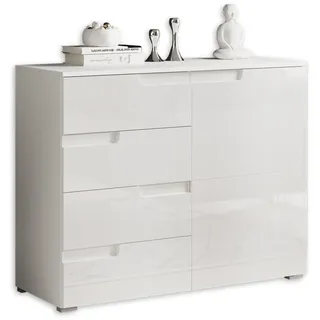 HBZ Kommode 100 x 80 x 40 cm weiß hochglanz