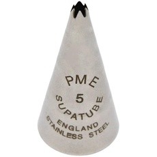 PME ST5 Supatube Nr. 5 aus nahtlosem Edelstahl mit kleinem Stern, Silver, 1.72 x 1.72 x 3.45 cm