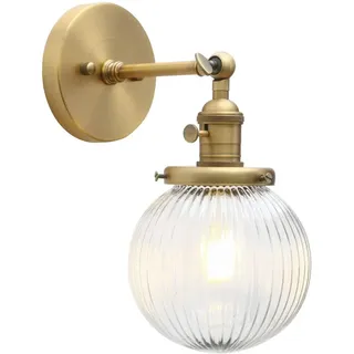 Yosoan Wandbeleuchte geriffeltes Klarglas Industrie Loft-Wandlampen aus Industrial-Design und Vintage-Flair Wandbeleuchtung Leuchte, Innenleuchte (antike Farbe)