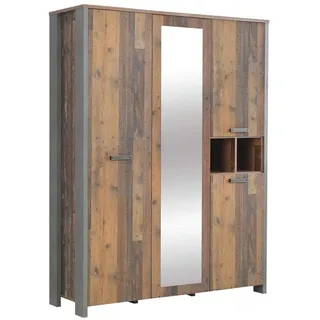 Forte Drehtürenschrank Clif 156 x 205 x 52 cm grau