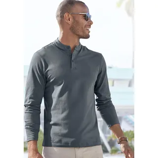 Poloshirt JOHN DEVIN "mit Stehkragen", Herren, Gr. XL (56/58), grau (anthrazit), Piqué, Obermaterial: 100% Baumwolle, unifarben, regular fit lang, Rundhals, abgesteppte Kante, Shirts Poloshirt, Regular-Fit, aus Baumwoll-Piqué, Topseller