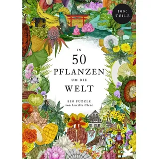 LAURENCE KING Puzzle In 50 Pflanzen um die Welt – Wissenswertes über Pflanzen, 1000 Teile, inkl. A2-Poster