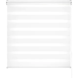 Estoralis | Vera | Doppelrollo Keine Kassette | Doppelter Stoff, Tag und Nacht | Farbe - Weiß | 145 x 180 cm. (Breite/Höhe) Stoffgröße 142 x 175 cm. | Rollos für Fenster und Türen