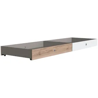 Carryhome Bettkastenset , Weiß, Eiche San Remo , Holzwerkstoff , 100x16x60 cm , Made in Germany , Schlafzimmer, Betten, Bettgestelle- Einzelteile, Bettkästen