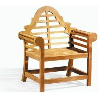 Teako Design Marlborostuhl Caserta aus Teakholz – Hochwertiger Gartenstuhl mit Sitzkissen, wetterfest & langlebig - Braun