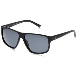 Timberland TB9295 Herren Sonnenbrille, Leichte Lässige Sonnenbrille, Quadratische Linsenform, Geeignet für Korrekturgläser, Polarisierte Rauchgläser, Mattes Schwarz