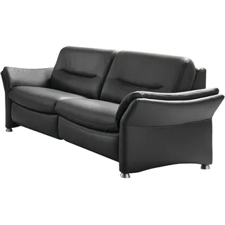 Hukla Couch Leder 3-Sitzer Schwarz