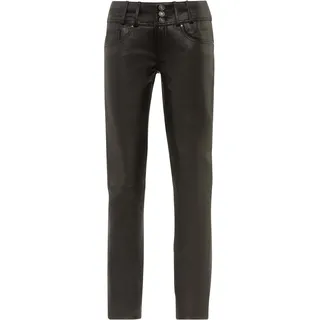 Lederhose RICANO "Lederhose Skinny Pant", Damen, Gr. M, Länge 34, schwarz, Obermaterial: 100% Lammnappaleder LANA., figurbetont, Hosen Lederhose, Handgefertigt aus echtem Leder