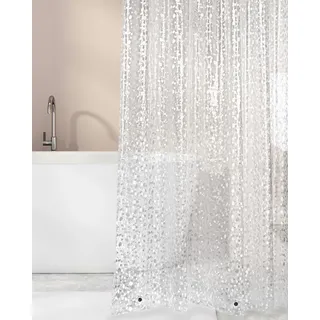 OTraki Duschvorhang 180x200, Transparent Duschrollo für Badewanne, Geruchsfreie PEVA Duschvorhang Anti Schimmel, Bath Curtain 3D Klare mit 12 Haken, Haken5,7 × 3,8, 3 Magnete für Nass Zimmer Badewanne