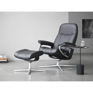 Stressless Relaxsessel Consul Leder 82 x 102 x 72 cm Schwarz mit Schlaffunktion