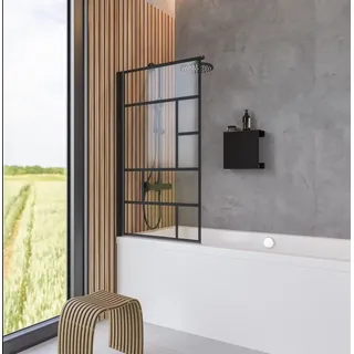 Schulte Badewannenaufsatz ''Atelier 1'' 1-teilig 140 cm x 80 cm Mattschwarz