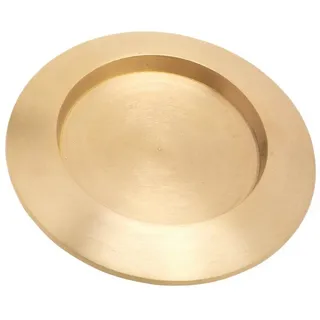 Nklaus Kerzenteller rund Ø 14cm Messing Gold matt Teller mit Rand Untersetzer Kerzen 10587