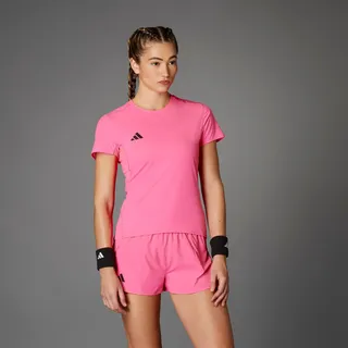 adidas Laufshirt ADIDAS PERFORMANCE "ADIZERO E TEE", Damen, Gr. M, lucid pink, Obermaterial: 100% Polyester, normal, Rundhals, Shirts Laufshirt