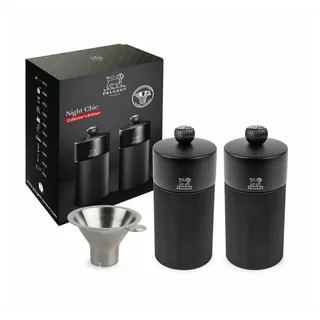 Peugeot Line Duo, 12 cm, Pfeffer- und Salzmühle, mattschwarz inkl. Edelstahl-Trichter