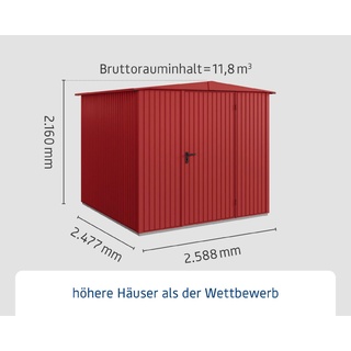 EcoStar Gerätehaus Trend-S Typ 2 258,8 x 247,7 x 216 cm v