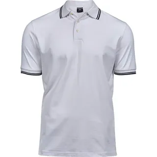 Tee Jays Herren Poloshirt, gestreift BC4042 (3XL) (Weiß/Marineblau) - Weiß
