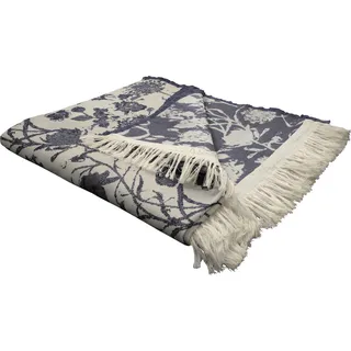 Adam Wohndecke »Flower Cuvée« im floralem Design, Kuscheldecke, blau