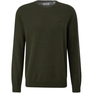 s.Oliver Herren Baumwollpullover – mit Logo-Stickerei & Rundhalsausschnitt