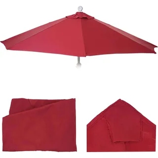 Ersatz-Bezug für Sonnenschirm halbrund Parla, Sonnenschirmbezug Ersatzbezug, 270cm Stoff/Textil UV 50+ 3kg bordeaux - Rot