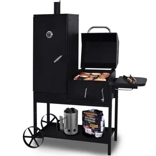 Syntrox Smoker Bovini mit Räucherofen - Schwarz