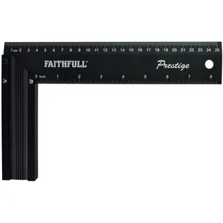 Faithfull Prestige Try Square Black Aluminium 250mm (10in)