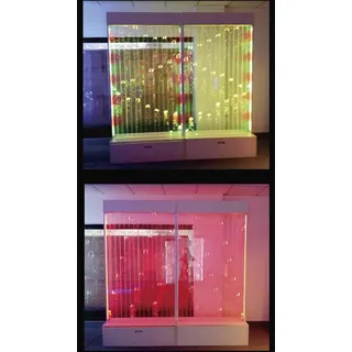 aea Moderne Trennwand Wasser Wände LED Wasserwand Beleuchtete Wand Säulen 240x240cm - Transparent