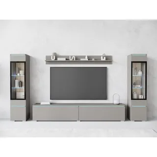 Home Affaire Wohnwand "VERA II" Komplett-Set, 4 Stk. tlg., grau pallad