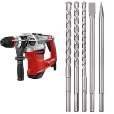 Einhell Bohrhammer TE-RH 38 3F (1050 W, Schlagstärke 9 J, SDS-Max-Aufnahme, Bohrtiefenanschlag aus Metall, Bohrleistung 38 mm in Beton, inkl. Bohr-Meissel-Set)