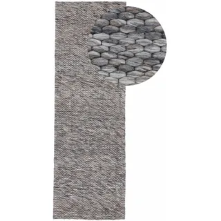carpetfine Wollteppich »Sina, auch als Läufer« grau meliert, handgewebt, weich & kuschelig
