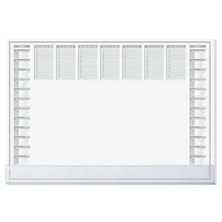 Sigel H6366 Papier-Schreibtischunterlage DIN A2, mit transparenter Schutzleiste, Kalender 2026 2027, 40 Blatt, Schreibunterlage, Schreibunterlage aus nachhaltigem Papier
