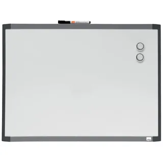 NOBO Kleines Magnetisches Whiteboard, Trocken Abwischbar, Leicht zu Reinigen, Wandmontage, Integrierte Stifthalterung, Zuhause/Büro, 585 x 430 mm, Zweifarbig Sortiert, 1903772