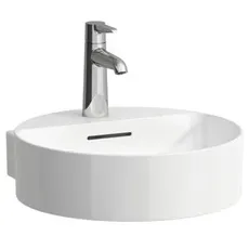 Laufen VAL Handwaschbecken, unterbaufähig, 1 Hahnloch, mit Überlauf, 400x425mm, H811281, Farbe: Weiß mit LCC Active