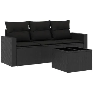 VidaXL 3251002, Schwarz, Rattan, Gehärtetes Glas, 110 kg, Erwachsene & Kinder, 550 mm, 550 mm - Schwarz