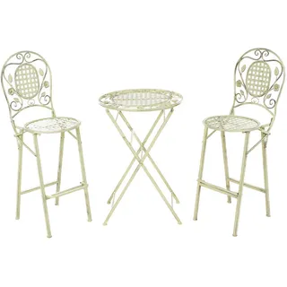 Beliani Gartenbar-Set Grün Bivio , Metall , Gartenmöbel, Gartengarnituren, Gartenmöbel-Sets