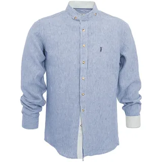 Almsach Langarmhemd "Stehkragenhemd 901LI-LA", blau