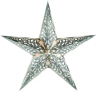Stern Papier Weihnachten Deko Fenster Advent Silber Leucht Glitzer Reflektierend