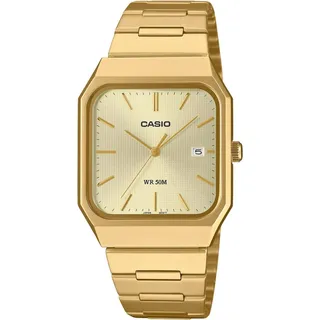 Casio ty566440 Quarz Uhr Gold Edelstahl Quadratisch 33mm 50m Wasserdicht - Gold