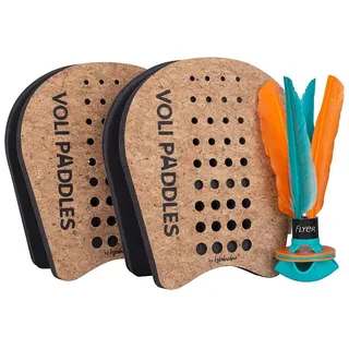 Waboba VOLI - Rethink Your Paddle Game – Backyard Set Includes: 2 Wearable Paddles and 1 Oversized Shuttlecockl - 250 x 123 x 212 mm, Braun