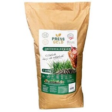Pressgold Universaldünger - organische Hühnermist Pellets 20kg - Ohne jegliche Zusatzstoffe - Mit vielen natürlichen Nährstoffen - Fördert die Hummusbildung