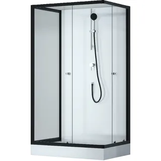 Aurlane MARWELL Komplettdusche mit Schiebetür 80 x 200 cm schwarz/Sicherheitsglas D648360641500