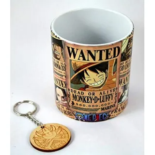 Kaffeebecher + Schlüsselanhänger - Serie One Piece, New World Wanted