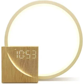 Wecker mit Sonnenaufgangsimulierung und Nachttischlampe, progressiver Weckerlicht, digitale Dimmung, 10 beruhigende weiße Rauschgeräusche, Schlafmöglichkeit, doppelter Wecker, für erwachsene Menschen, die tief schlafen. - Beige
