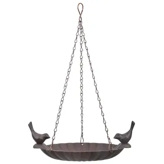 Esschert Design Hängende Vogeltränke, 2 Vögel aus Gusseisen und Schiefer, 20,9 x 14,7 x 7,8 cm
