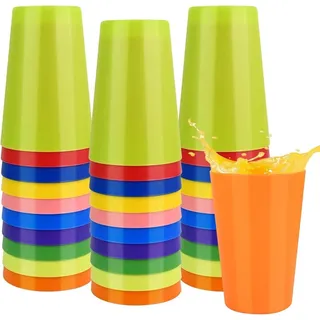 30 Stück 260ml Bunt Plastikbecher Wiederverwendbare Partybecher für Küche Picknick