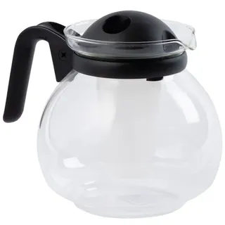Fackelmann 2061050 Teekanne speziell für Mikrowelle, Glas, Kunststoff, Schwarz, 11 x 15 x 9,6 cm