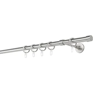 MYDECO Vorhangstange Cap 1-läufig Ø 20 mm 300 cm Silber