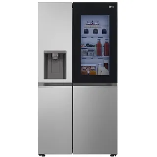 LG GSGV81PYLL Side by Side Kühlschrank, Klasse E, 635 L, Instaview, Kühlschrank mit Gefrierfach, Eis-, Crushed Ice- Wasserspender, Total NoFrost, Smart Inverter Kompressor, Wi-Fi