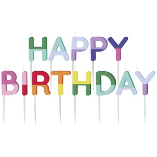 Folat Happy Birthday Kerzen mehrfarbig